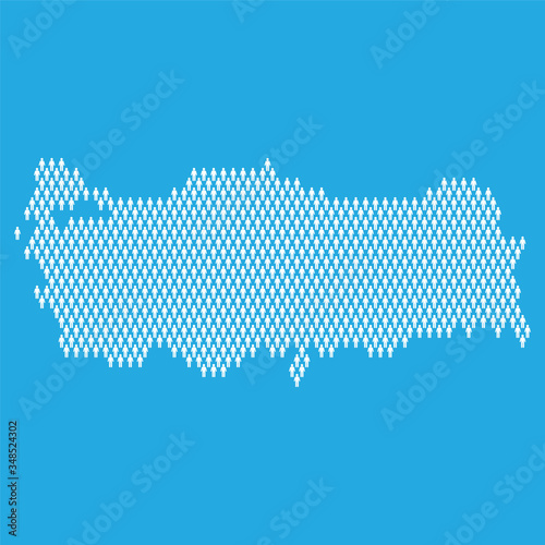 Turkey population. Statistic map made from stick figure people