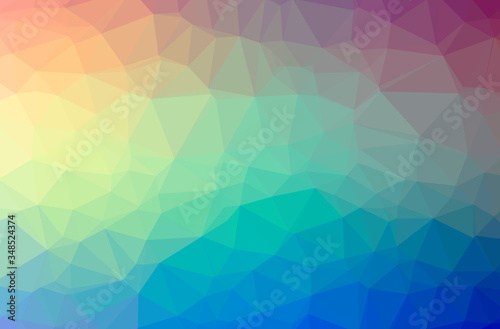 Illustration of abstract Blue  Yellow  Red And Green horizontal low poly background. Beautiful polygon design pattern.