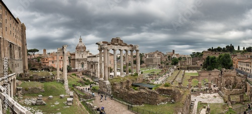 roman forum on a cloudy day ruins ancient architecture rome