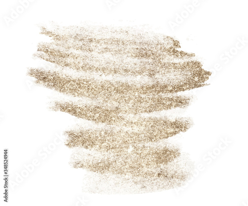 Abstract watercolor gold shapes on white background. Color splashing hand drawn vector