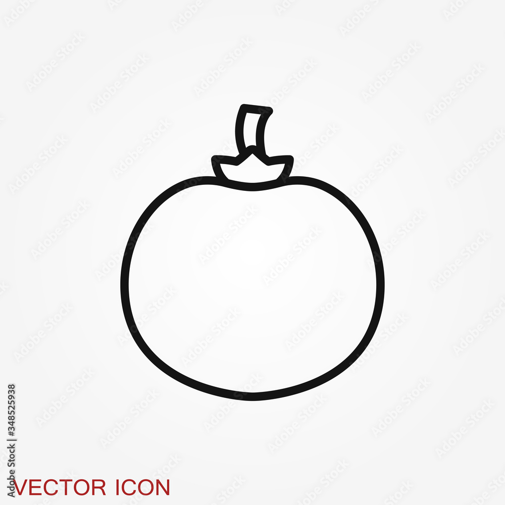 Obraz premium Vegetables vector icon, symbol isolated on background.