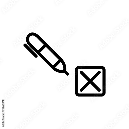 pen and unconfirmed selection icon vector. pen and unconfirmed selection sign. isolated contour symbol illustration photo