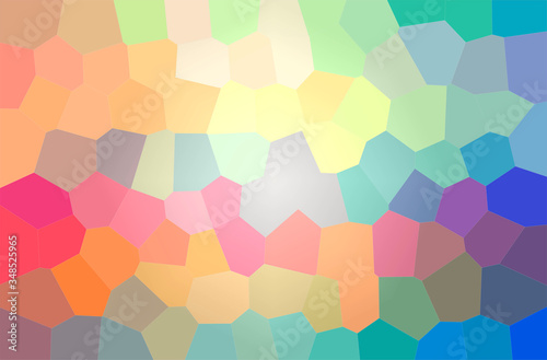 Abstract illustration of blue, orange, pink, red, yellow Big Hexagon background