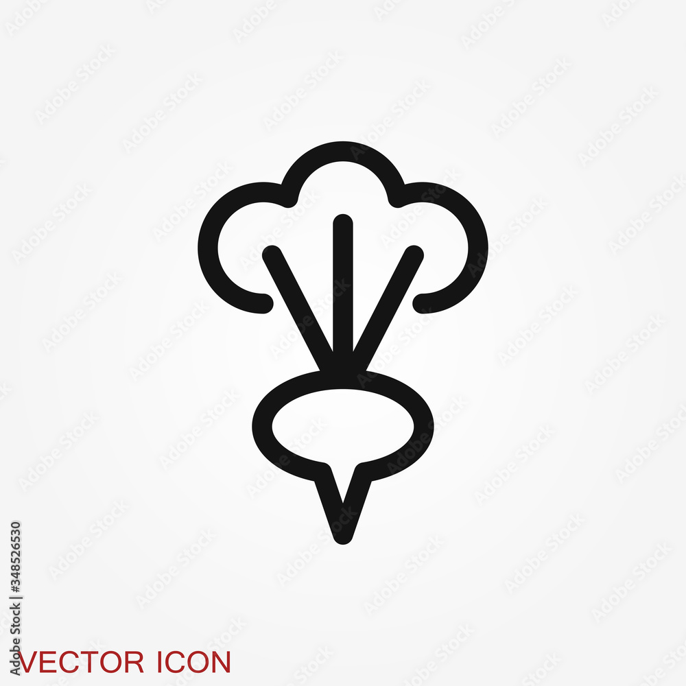 Vegetables vector icon, symbol isolated on background.