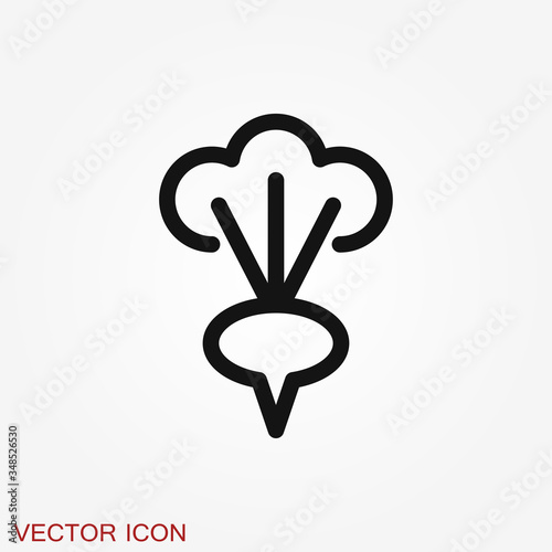 Vegetables vector icon, symbol isolated on background.