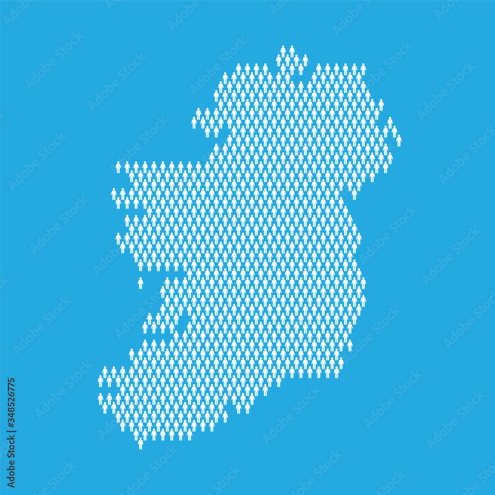 Ireland population. Statistic map made from stick figure people