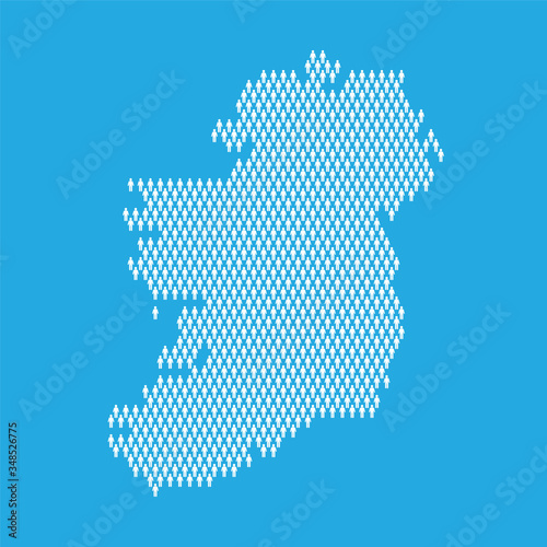 Ireland population. Statistic map made from stick figure people