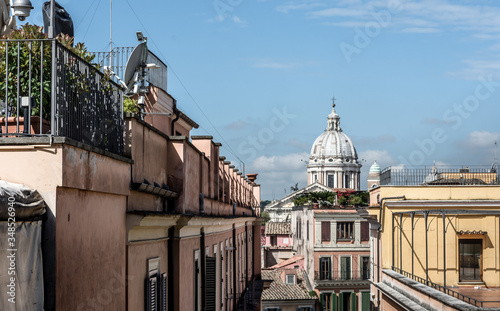 beautiful day in rome roofs blue sky sightgseeing tourism