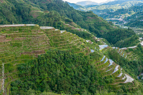 Картината върху платно Overview of the Banaue rice terrace at hungduan rice terraces - ifugao with a lo