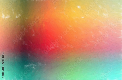 Abstract illustration of yellow  red  green and blue Watercolor with large brush strokes background.