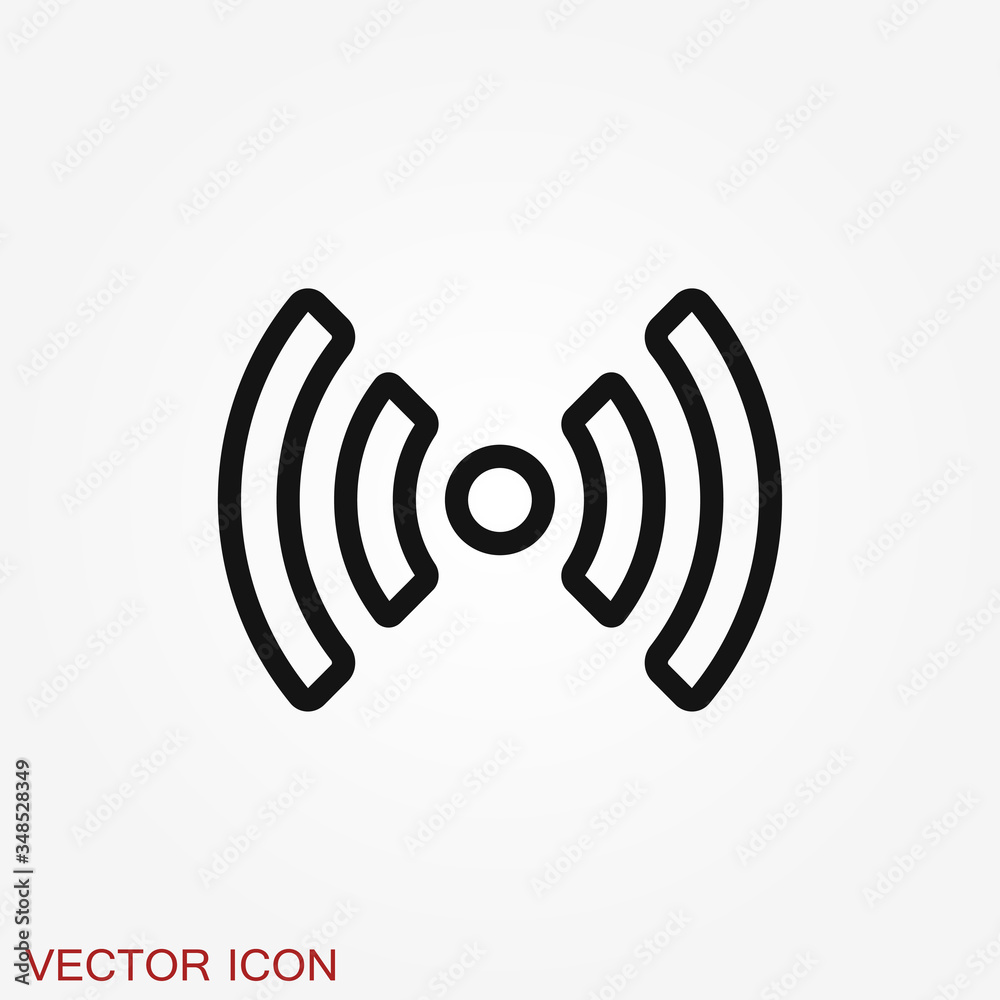 Wifi vector icon. Computer and network connections symbol isolated on background. Wifi vector icon. Computer and network connections symbol isolated on background.