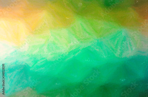Abstract illustration of green  yellow Wax Crayon background