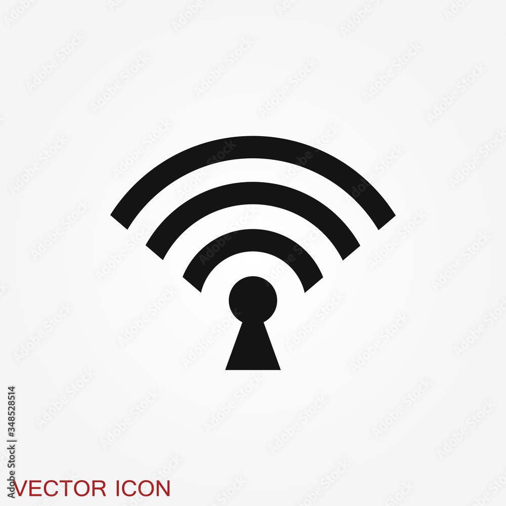Wifi vector icon. Computer and network connections symbol isolated on background.