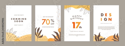 Set of abstract creative artistic templates. Universal cover Designs for Annual Report, Brochures, Flyers, Presentations, Leaflet, Magazine.
