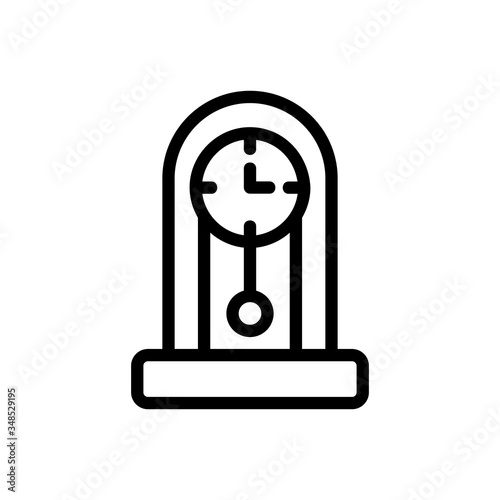 standing rounded pendulum clock icon vector. standing rounded pendulum clock sign. isolated contour symbol illustration