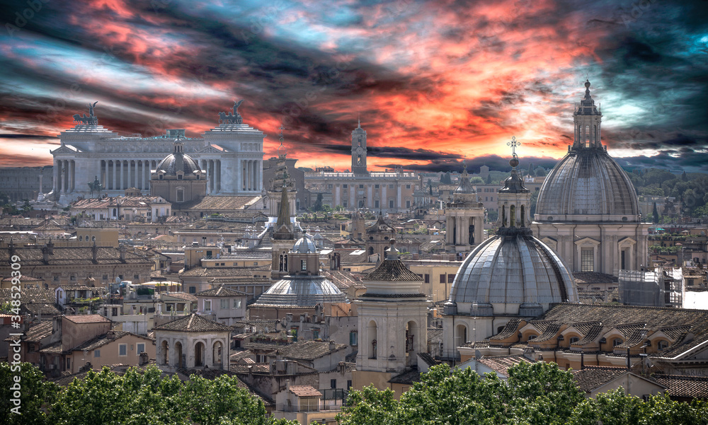 crazy view from the mausoleum of hadrian castel rome photoshopped rome