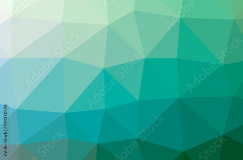 Illustration of abstract Blue, Green horizontal low poly background. Beautiful polygon design pattern.