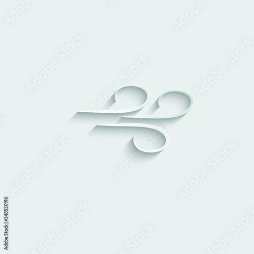 paper wind icon vector wing internet sign