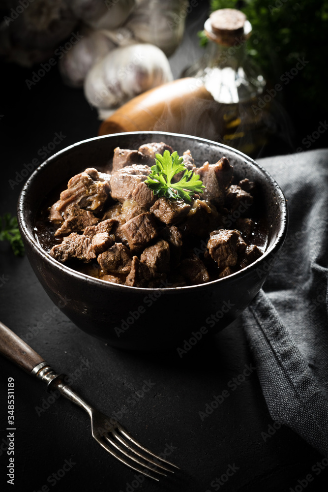 Beef stew in a bowl. Beef stew in a bowl.