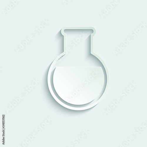 paper test-tube icon black vector sign