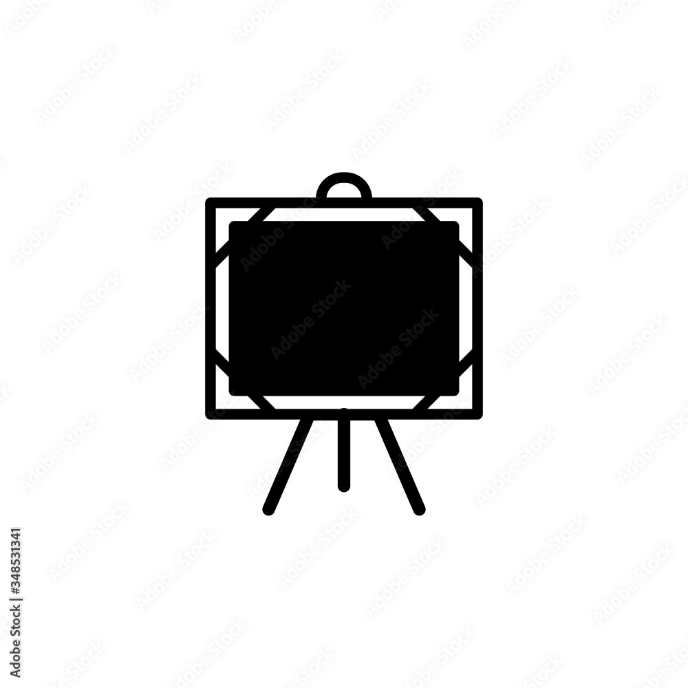 Whiteboard vector icon in black solid flat design icon isolated on white background