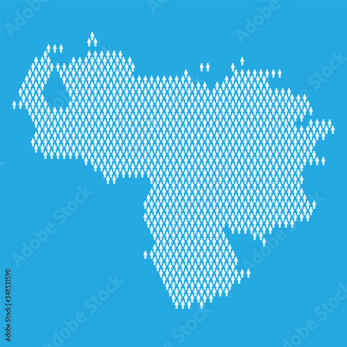 Venezuela population. Statistic map made from stick figure people