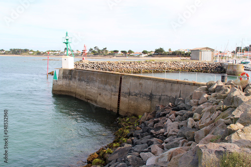breakwater and pier at the port of l'herbaudière (noirmoutier island - france)