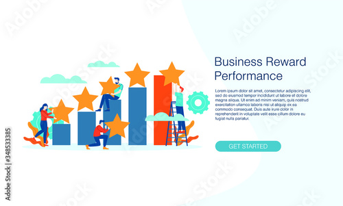 business reward performance vector illustration concept template background can be use for presentation web banner UI UX landing page