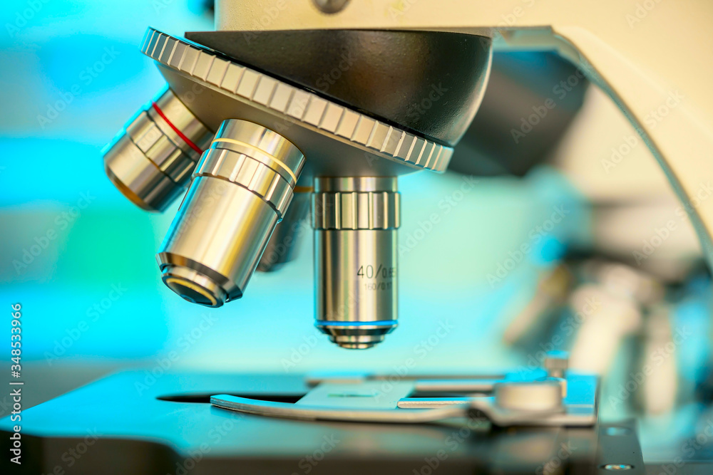 Scientific optical microscope in the laboratory