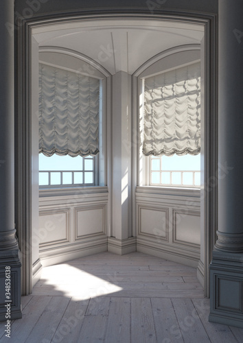 3D Rendering Rural Chateau Window