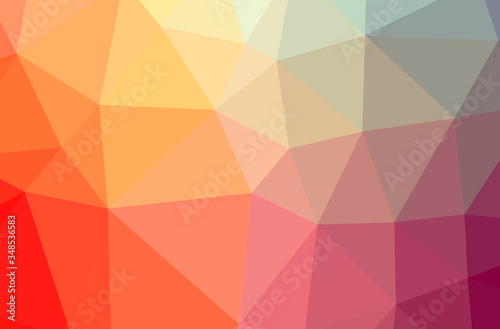 Illustration of abstract Red  Yellow horizontal low poly background. Beautiful polygon design pattern.