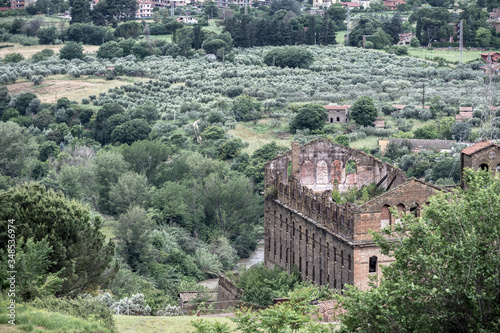 view over tivoli old ruin from the vialone terrace cloudy day