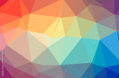 Illustration of abstract Blue, Orange, Pink, Purple, Red horizontal low poly background. Beautiful polygon design pattern.