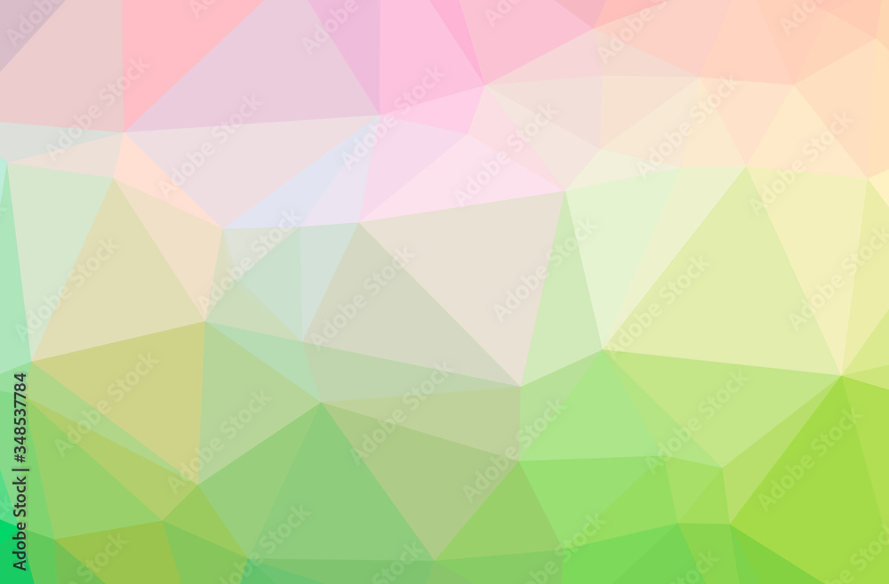 Obraz premium Illustration of abstract low poly green horizontal background.