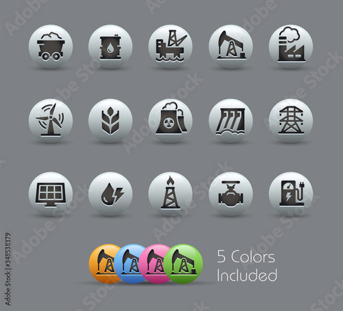 Energy Icons // Pearly Series -- The Vector file includes 5 color versions for each icon in different layers --
