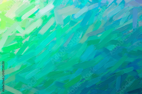 Abstract illustration of blue and green Oil Paint with big brush background © sharafmaksumov