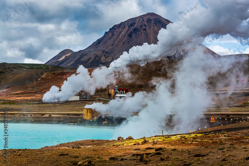 Blue Lake - Bjarnarflag Geothermal Power Station in Iceland