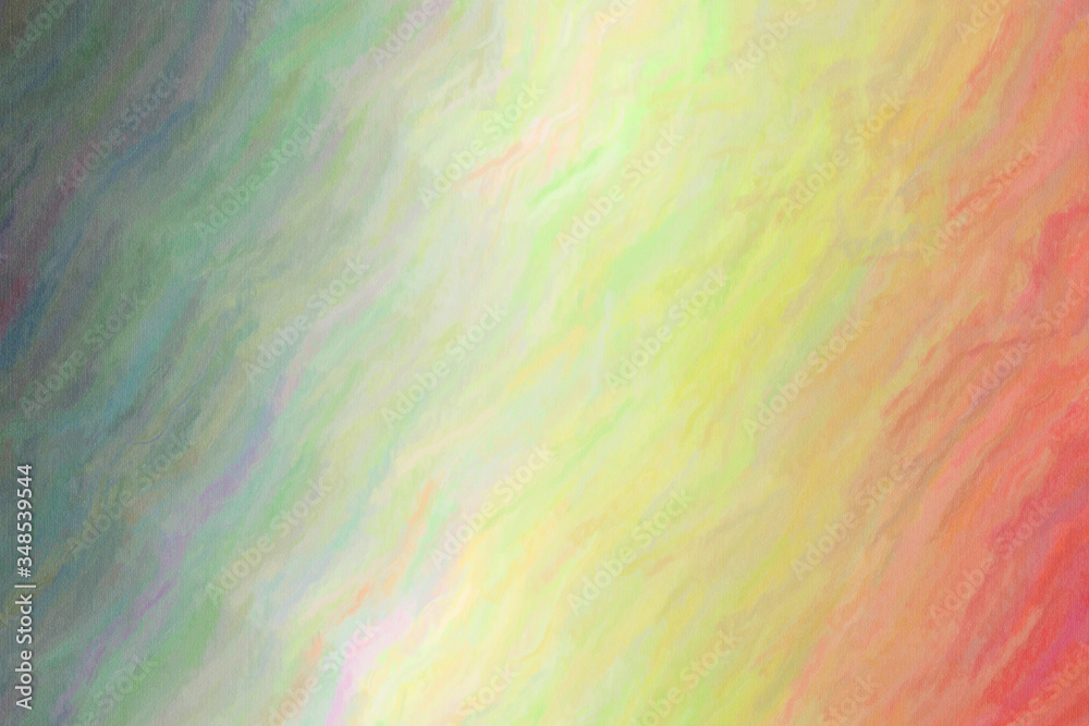 Green and red waves Long brush Strokes Pastel abstract paint background.
