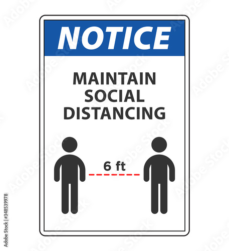 notice Maintain social distancing of 6ft to stop coronavirus (covid-19)