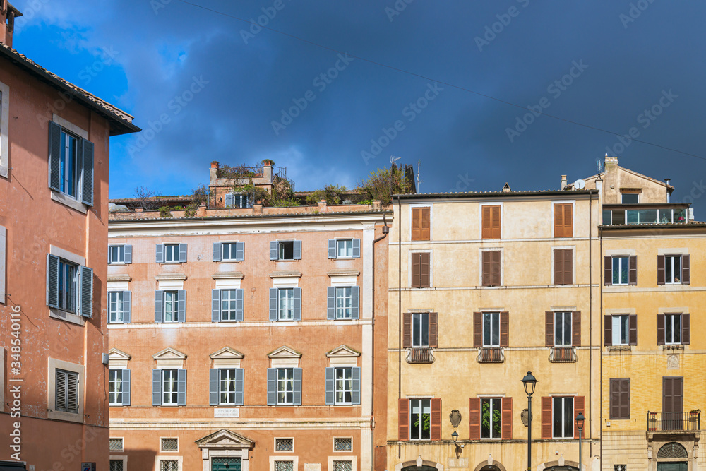 ROME, ITALY - January 17, 2019: Street view of downtown in Rome, ITALY