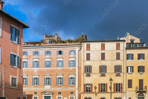 ROME, ITALY - January 17, 2019: Street view of downtown in Rome, ITALY