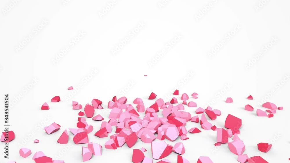 Heart symbol breaking into pieces on a White Background Heart symbol breaking into pieces on a White Background