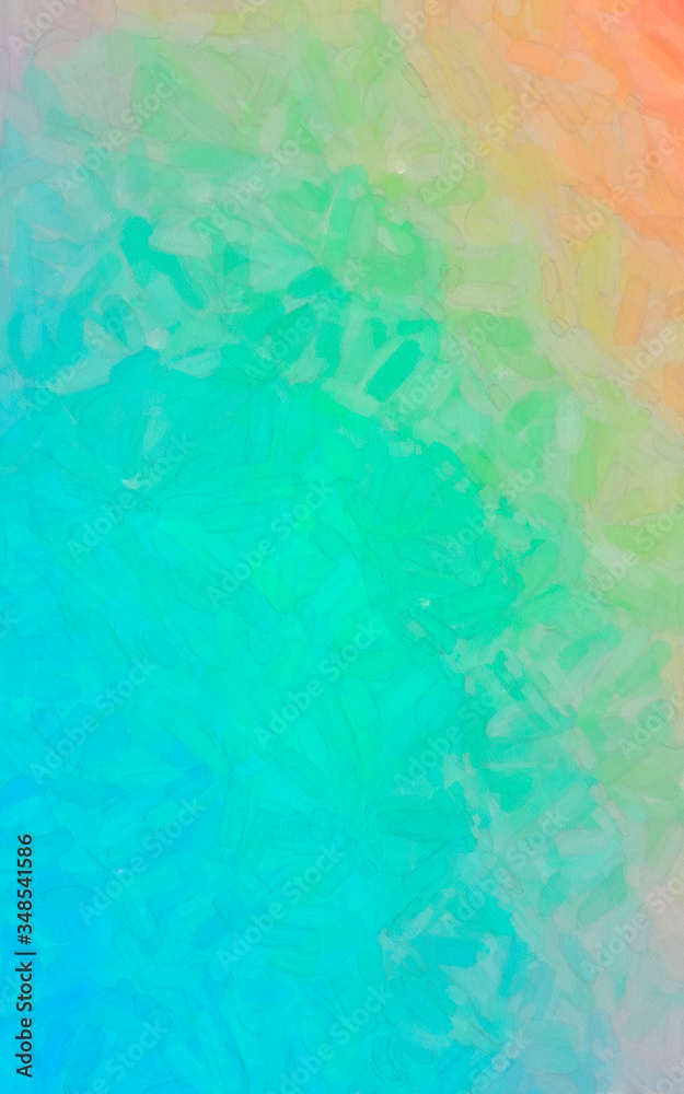 Orange, green and blue Abstract watercolor  vertical background illustration.