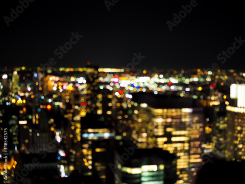 Abstract defocus blur bokeh of NewYork City night lights. © Sindija
