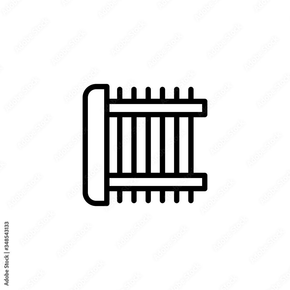 Electric heater vector icon in linear, outline icon isolated on white background Electric heater vector icon in linear, outline icon isolated on white background