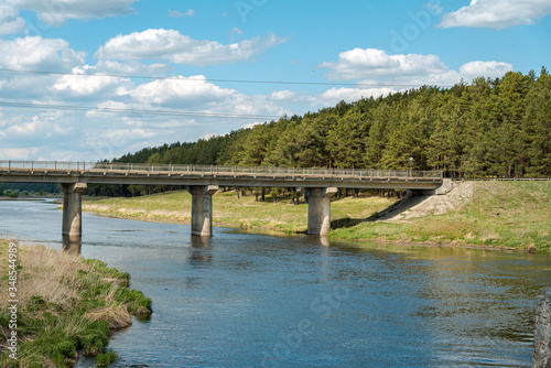 Concrete auto bridge over the river
