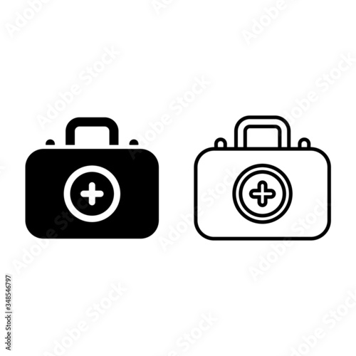 First aid kit icon vector cet. Emergency room illustration sign collection. medical symbol. 