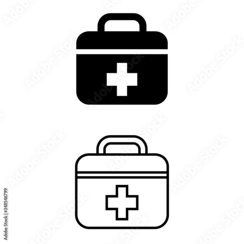 First aid kit icon vector cet. Emergency room illustration sign collection. medical symbol. 