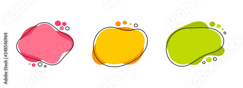 Fotografie, Obraz Set of three colors of flat design modern amoeba banners.