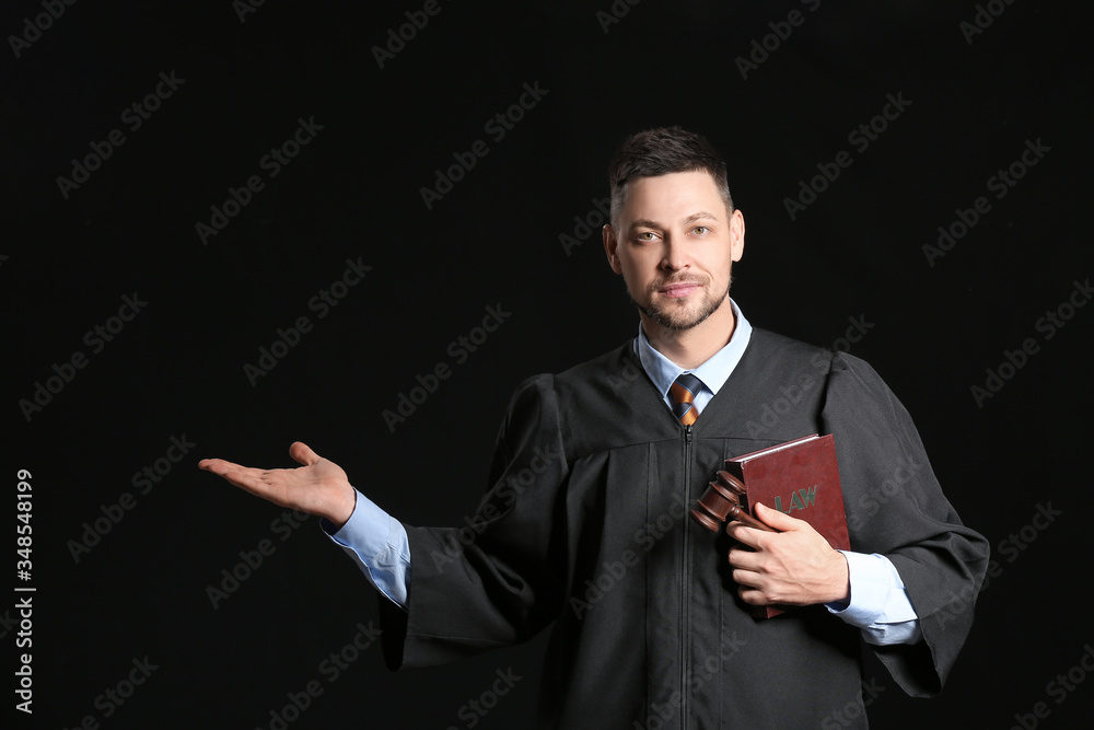 Male judge on dark background Male judge on dark background